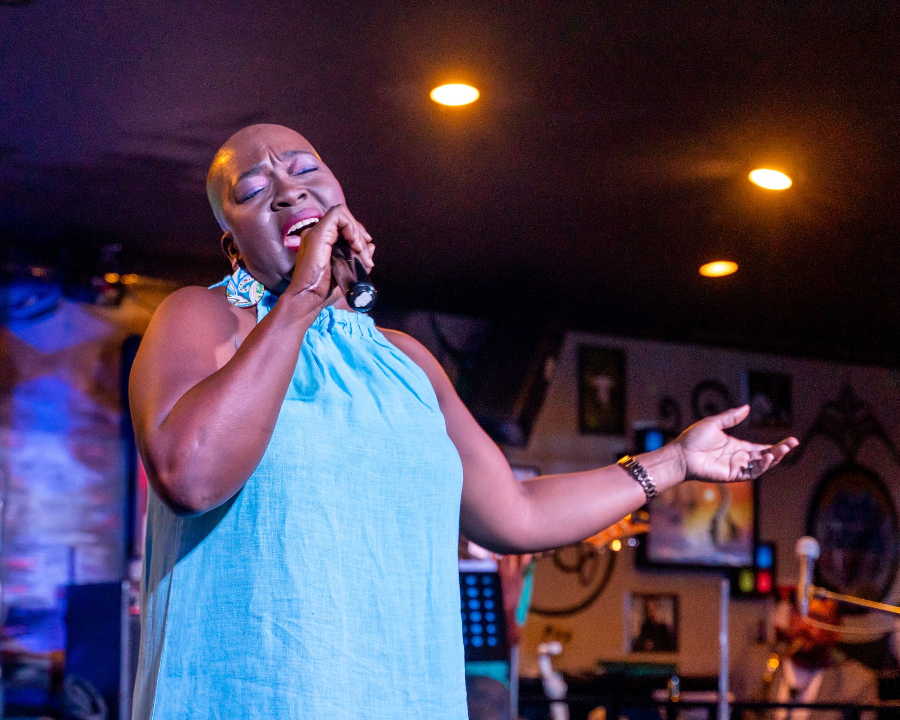 Stacey Sobers performing live on stage