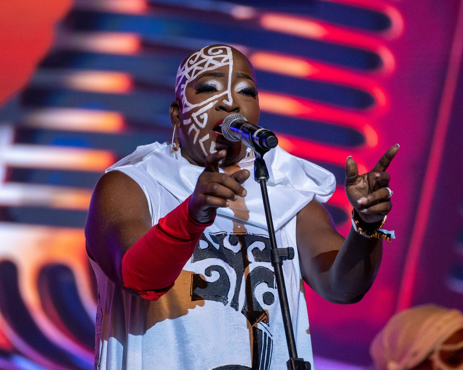 Stacey Sobers performing live on stage