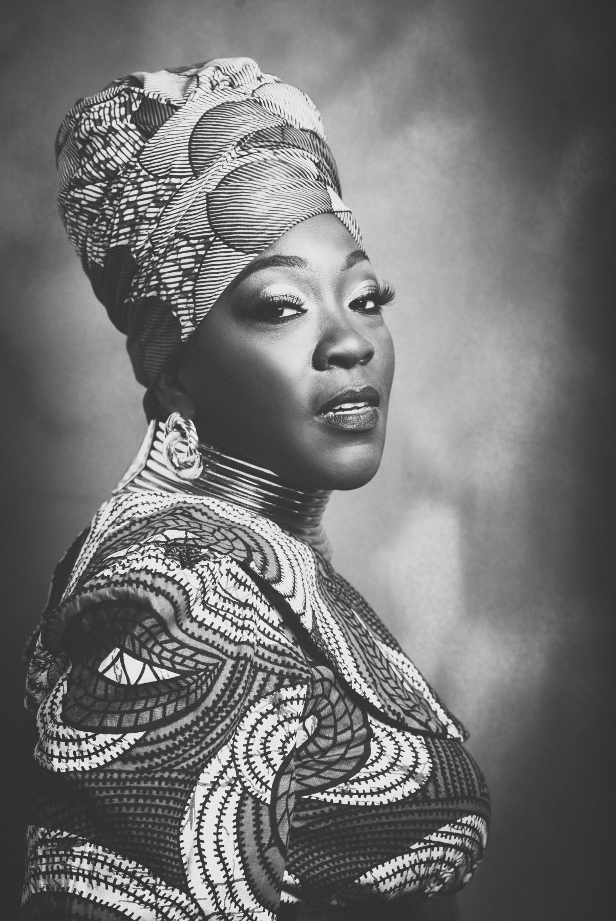 Stacey Sobers black and white portrait